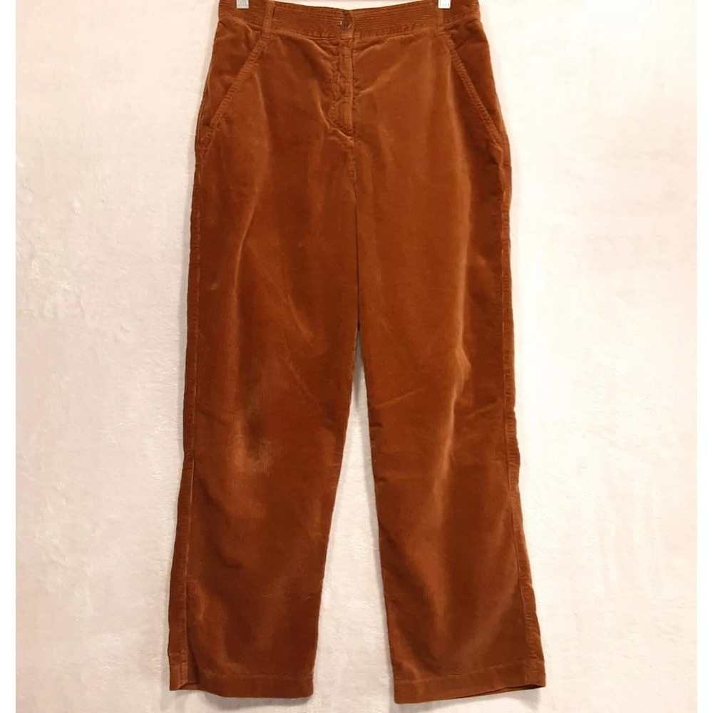 ASPESI Womans Wide Leg Corduroy Trousers Sz.42/Inseam 27"/Brown-Cotton-Pants
